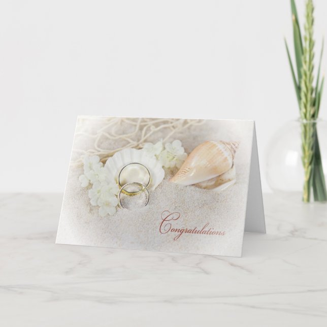 Carte Anneaux de mariage dans le coquillage (Devant)