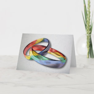 Carte Anneaux de mariage d'arc-en-ciel pour l'égalité de