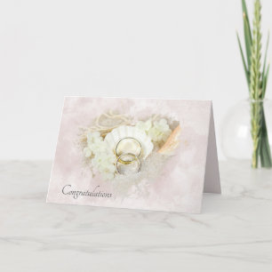 Carte Anneaux mariages en coquillage