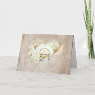 Carte Anneaux mariages en coquillage