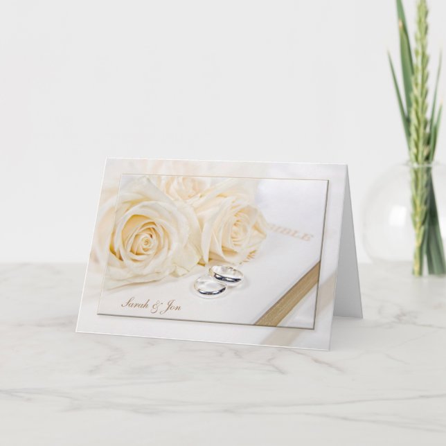 Carte Anneaux mariages et Roses (Devant)