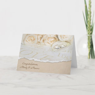 Carte Anneaux mariages sur Rose Petal