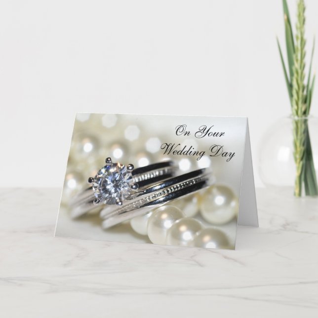 Carte Anneaux perles blanches Blended Family Second Mari (Devant)