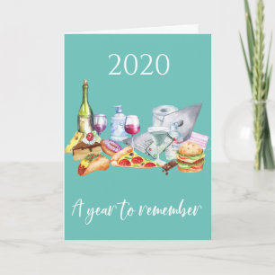 Carte Année à retenir 2020 Covid Fast Food Snack