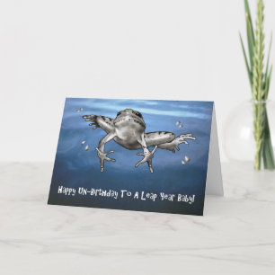 Carte Année bissextile Anniversaire : Joyeuse Grenouille