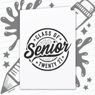 Carte Année de fin d'études École Rétro Terminale Promot