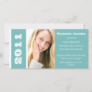Carte Année de graduation Invitation-vert de mer