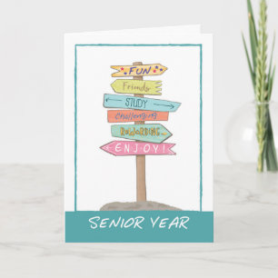 Carte Année de rentrée à l'école Signes de bonne chance