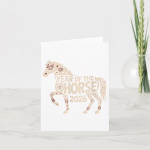 Carte Année Du Cheval 2026 Chinois Nouvel An Lunaire _1