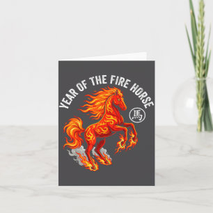 Carte Année du cheval de feu 2026 Nouvel An lunaire chin