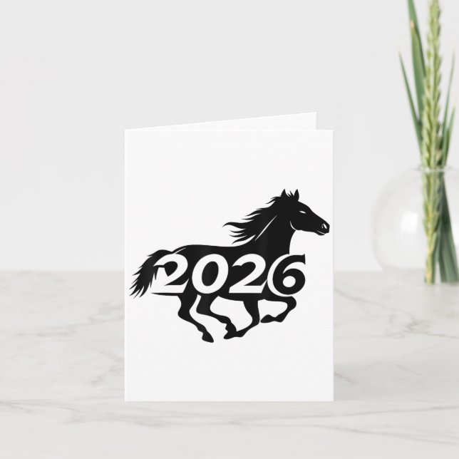 Carte Année du cheval Festival lunaire chinois 2026 _1  (Devant)
