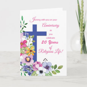 Carte Année Personnalisée, Anniversaire Nun Croix de vie