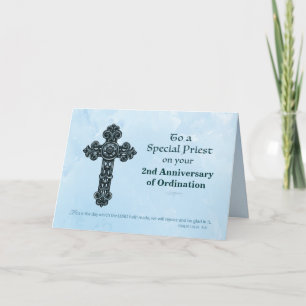 Carte Année personnalisée Ordination Anniversaire Prêtre