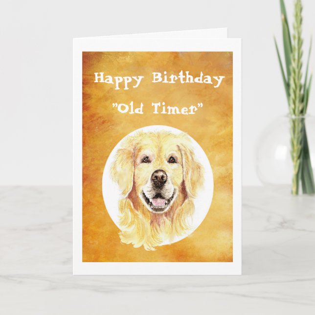 Carte Années d'or de vieil anniversaire de minuterie, (Devant)