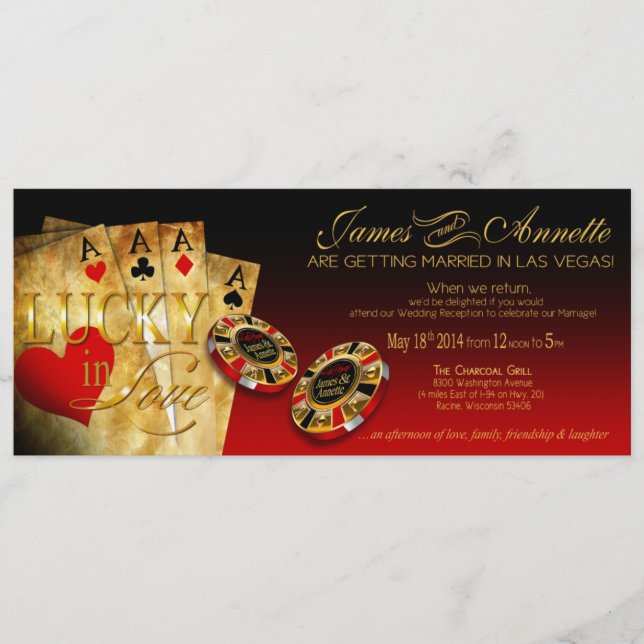 Carte Annette CHAMPAGNE MÉTALLISÉE Mariage à Las Vegas (Devant)