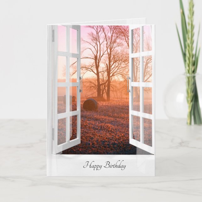 Carte Annianniversaire de Hay Bales d'automne (Devant)