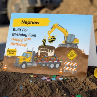 Carte Anniversaire 13 ans Neveu Chantier de Construction