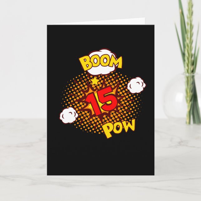 Carte ANNIVERSAIRE 15 15e anniversaire 15 ans bande dess (Devant)