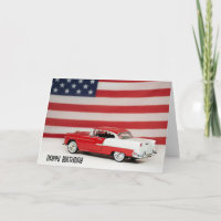Anniversaire 1955 Chevy Car et Drapeau