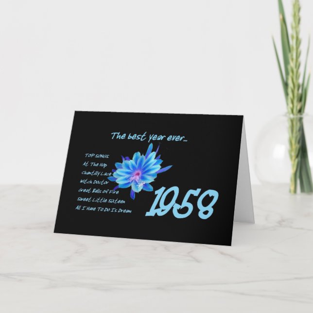 Carte Anniversaire 1958 - La meilleure année jamais pass (Devant)