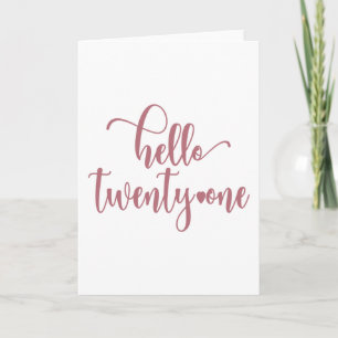 Carte Anniversaire 21 ans Femme Bonjour 21 Mignon 21 Ans