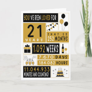 Carte anniversaire 21e, Carte de voeux, Carte cade