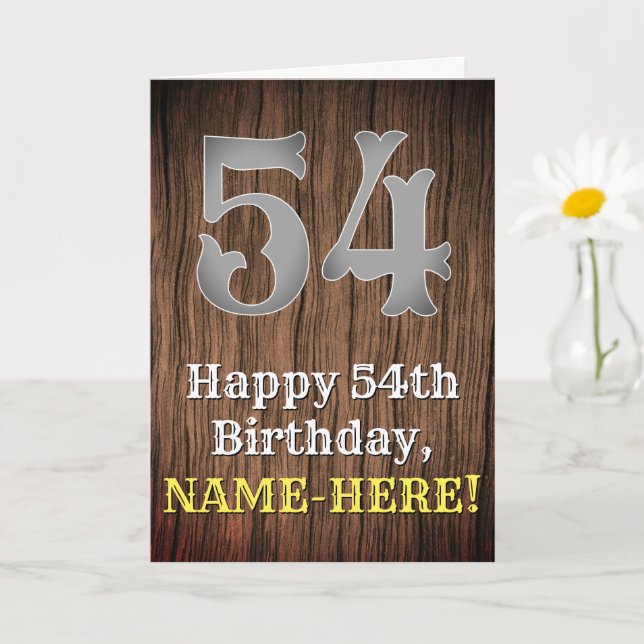 Carte Anniversaire 54e : Pays Inspiré par l'Ouest Look,  (Petite plante)