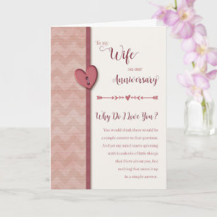 Carte Anniversaire à la femme - Pourquoi je t'aime ? Car