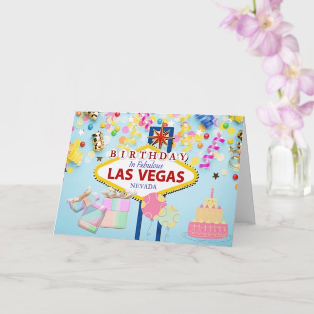 Carte Anniversaire à Las Vegas Card (Orchidée)