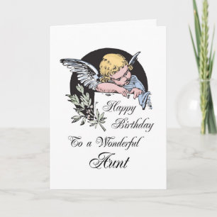 Carte Anniversaire à Tante avec Vintage ange religieux