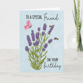 Carte Anniversaire à un ami spécial Fleurs et abeilles