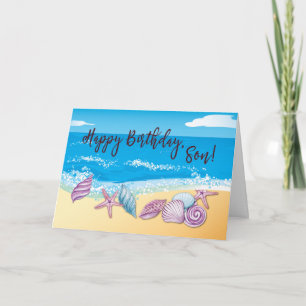 Carte Anniversaire à un fils grandi avec des coquillages