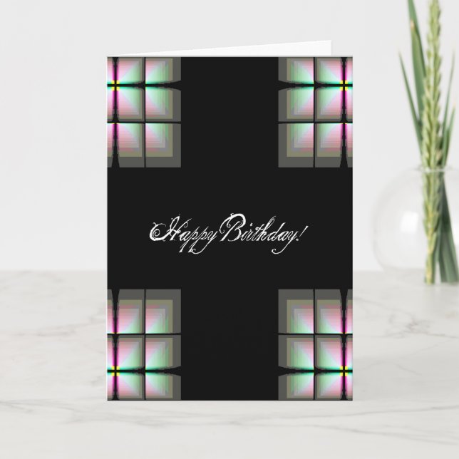 Carte Anniversaire Abstrait à quatre coins (Devant)