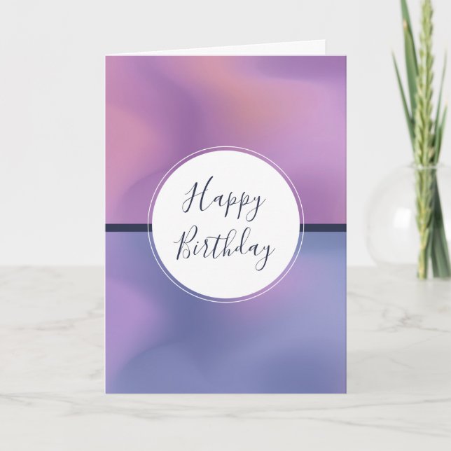 Carte Anniversaire Abstrait moderne violet et rose (Devant)