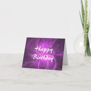 Carte Anniversaire Abstrait, rose et violet