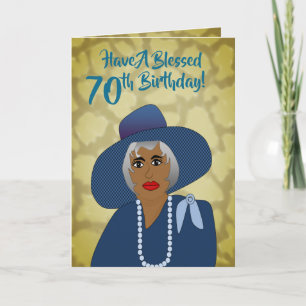 Carte Anniversaire Africaine Américaine 70ème