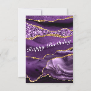 Carte Anniversaire Agate Purple Gold
