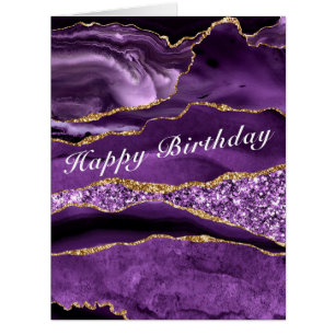 Carte Anniversaire Agate Violet violet Parties sci