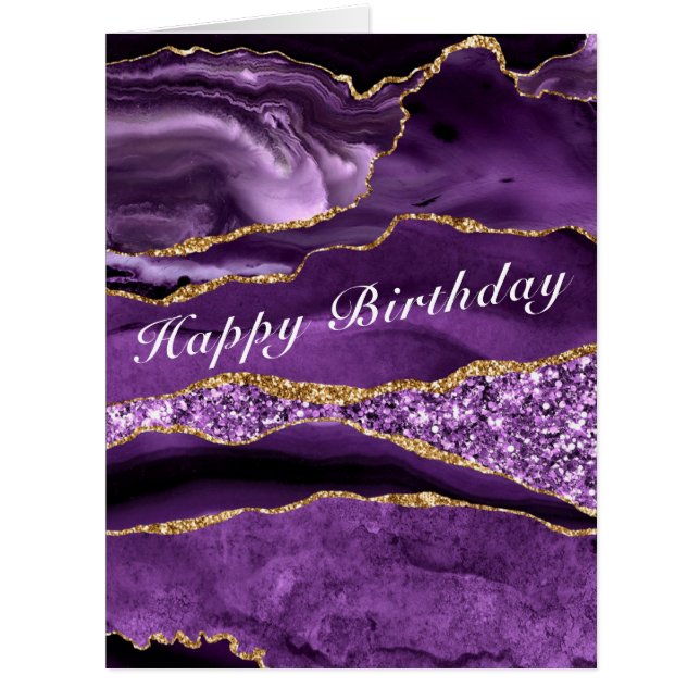 Carte Anniversaire Agate Violet violet Parties sci (Devant)