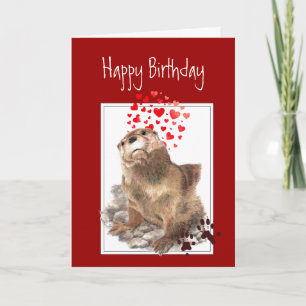 Carte Anniversaire Aimez-vous Otter significatif, Animau
