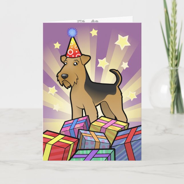 Carte Anniversaire Airedale Terrier/gallois Terrier (Devant)