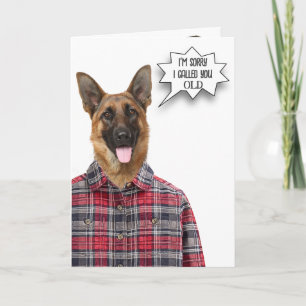 Carte Anniversaire Allemand Berger Chien Humour