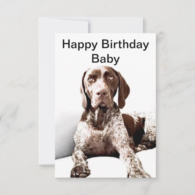 Carte Anniversaire Allemande À Pointeur Raccourci (Devant)
