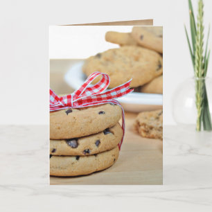 Carte anniversaire ami chocolat chips biscuits avec arc