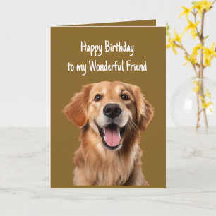 Carte Anniversaire Ami Merveilleux Drôle Golden Retrieve