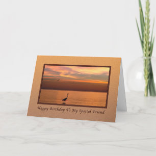 Carte Anniversaire, Ami, Vue sur l'océan au coucher du s