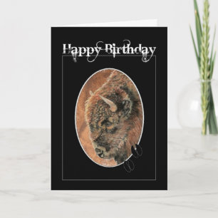 Carte Anniversaire amusant, Bison, Animaux de buffles