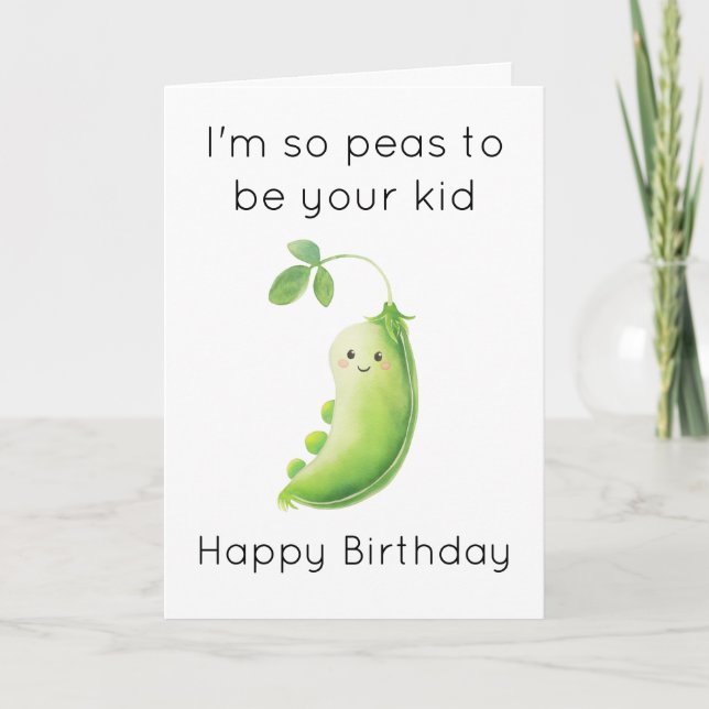 Carte Anniversaire amusant de l'enfant - Cute Peas Pun J (Devant)