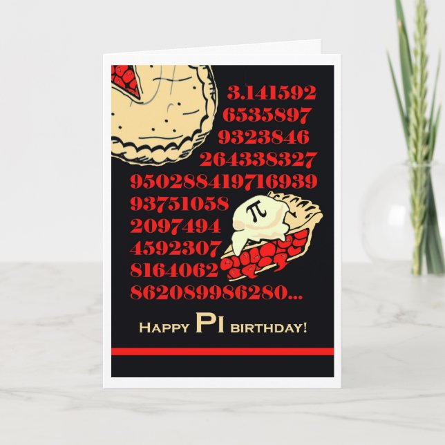 Carte Anniversaire amusant de Pi Day, attrapez une tranc (Devant)