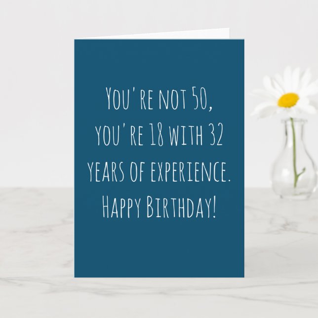 Carte Anniversaire amusant du 50ème texte (Petite plante)